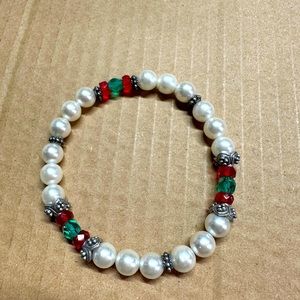 Pearl Sterling Silver and Crystal Bracelet